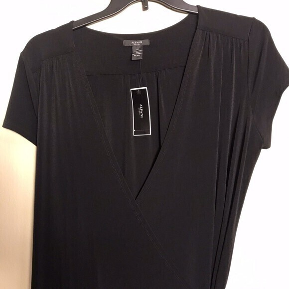Vintage Alfani Woman's Black Wrap Dress NWT Size 1X - Picture 3 of 7